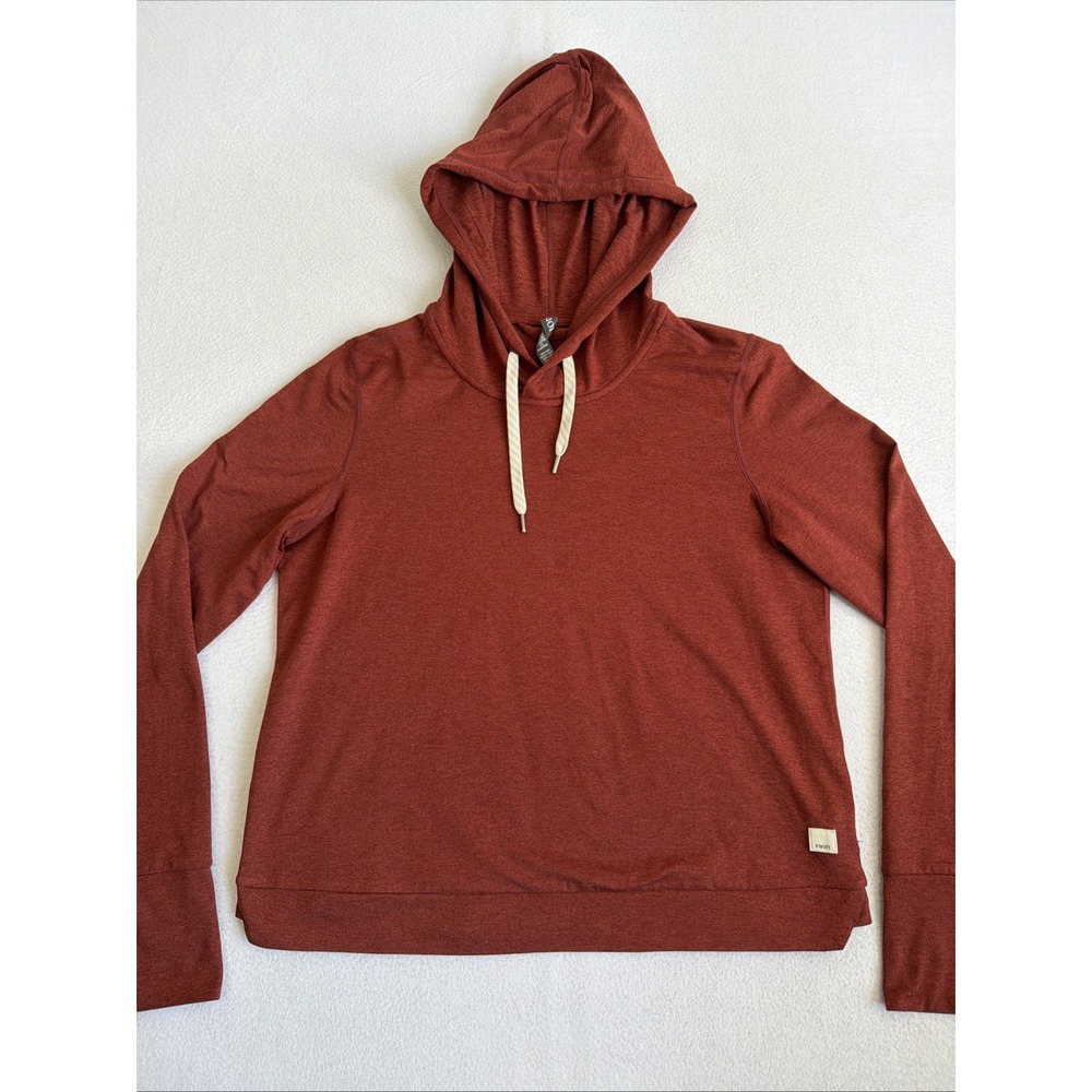 Vuori Halo Essential Hoodie Womens S Red Heather DreamKnit VW226 Athleisure